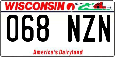 WI license plate 068NZN