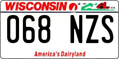WI license plate 068NZS