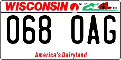 WI license plate 068OAG