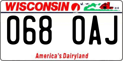 WI license plate 068OAJ