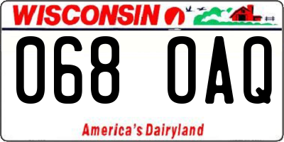WI license plate 068OAQ