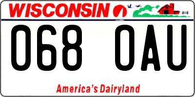 WI license plate 068OAU