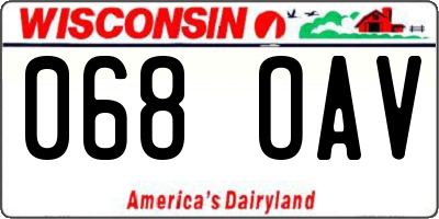 WI license plate 068OAV