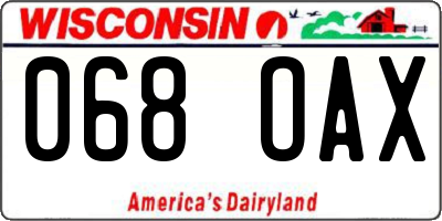 WI license plate 068OAX