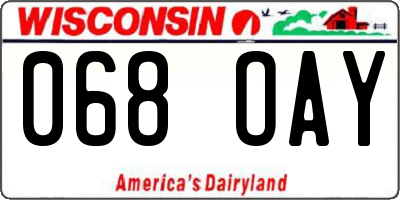 WI license plate 068OAY