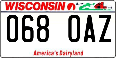 WI license plate 068OAZ