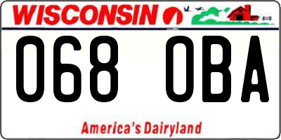 WI license plate 068OBA