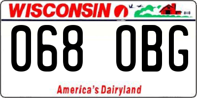 WI license plate 068OBG