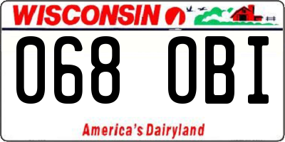 WI license plate 068OBI
