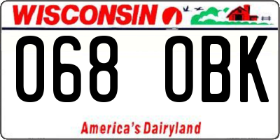 WI license plate 068OBK