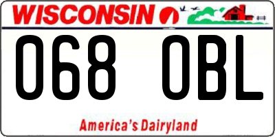 WI license plate 068OBL