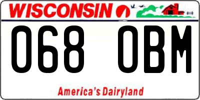WI license plate 068OBM