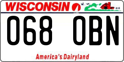 WI license plate 068OBN