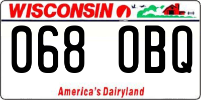 WI license plate 068OBQ