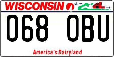 WI license plate 068OBU