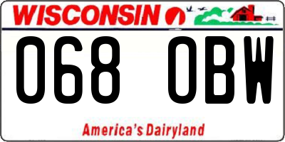 WI license plate 068OBW