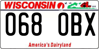 WI license plate 068OBX