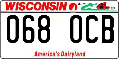 WI license plate 068OCB