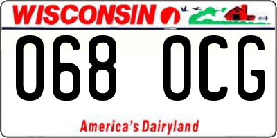 WI license plate 068OCG
