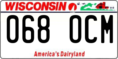 WI license plate 068OCM