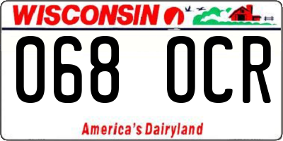 WI license plate 068OCR