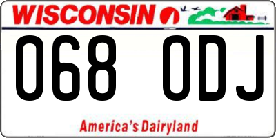 WI license plate 068ODJ