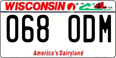 WI license plate 068ODM