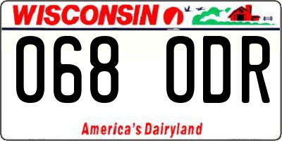 WI license plate 068ODR