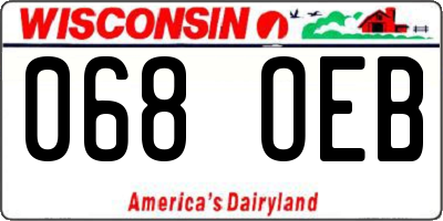 WI license plate 068OEB