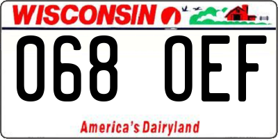 WI license plate 068OEF