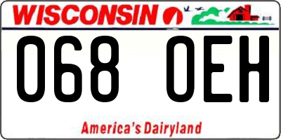WI license plate 068OEH