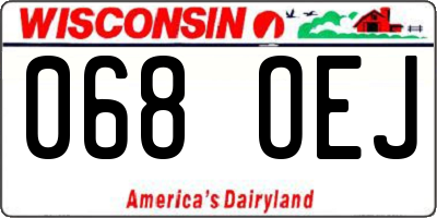 WI license plate 068OEJ