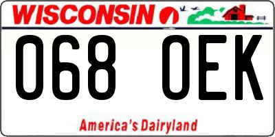WI license plate 068OEK