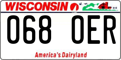 WI license plate 068OER
