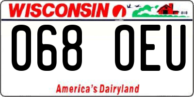 WI license plate 068OEU