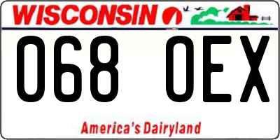 WI license plate 068OEX