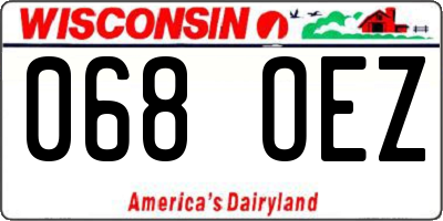 WI license plate 068OEZ