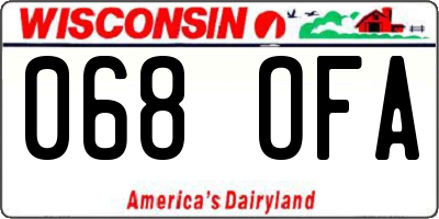 WI license plate 068OFA