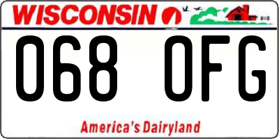 WI license plate 068OFG