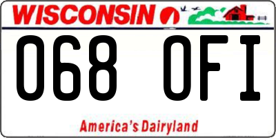 WI license plate 068OFI