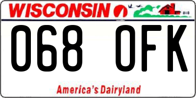 WI license plate 068OFK