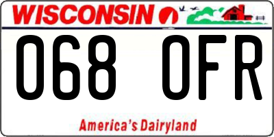 WI license plate 068OFR