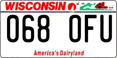 WI license plate 068OFU