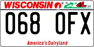 WI license plate 068OFX