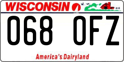 WI license plate 068OFZ