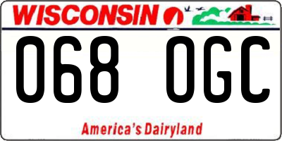 WI license plate 068OGC