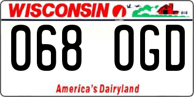WI license plate 068OGD