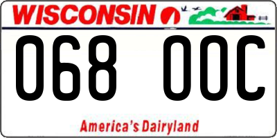 WI license plate 068OOC