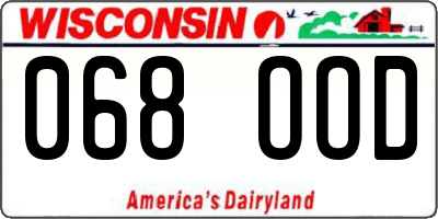 WI license plate 068OOD
