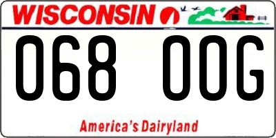 WI license plate 068OOG